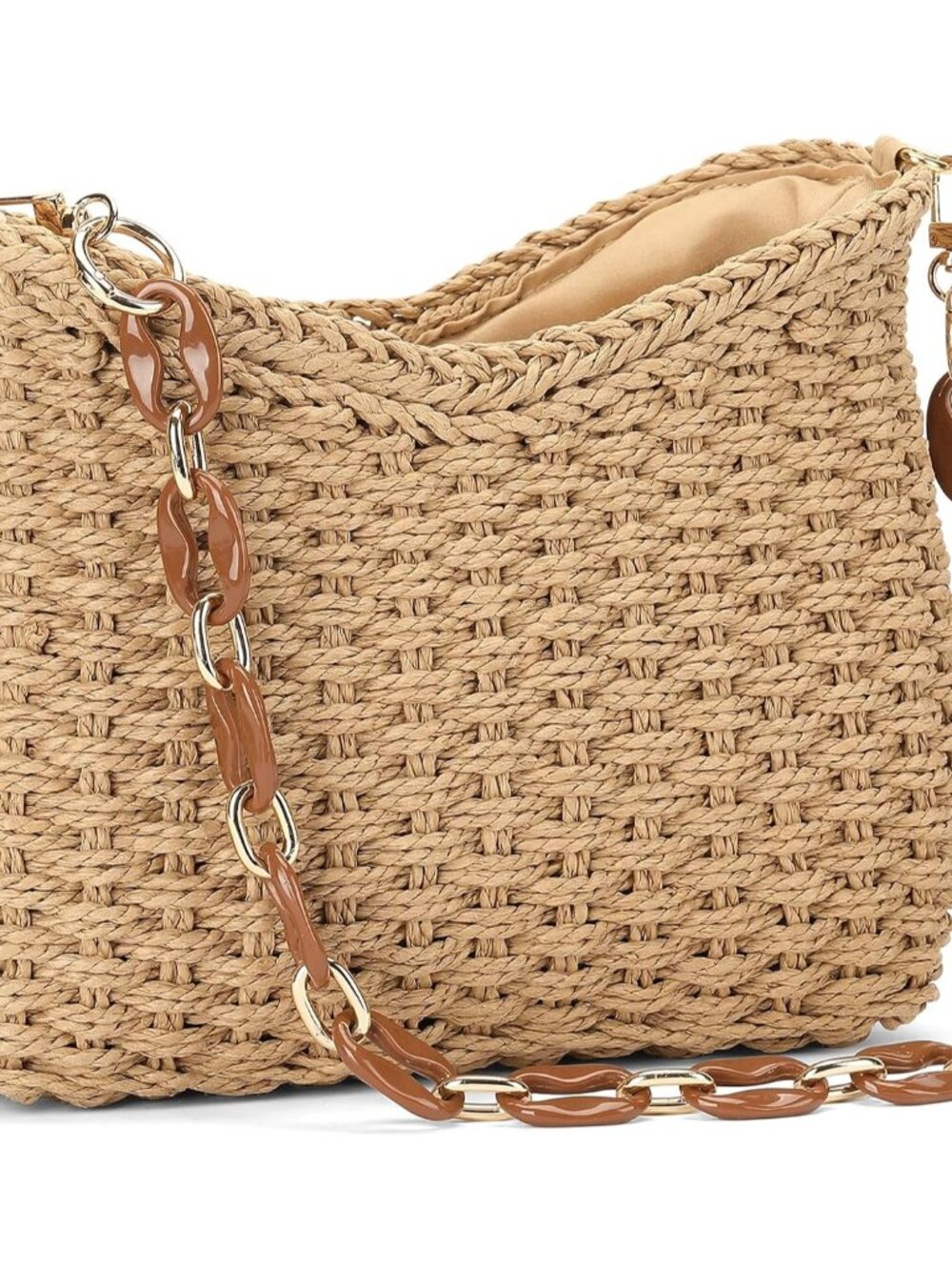 Straw Summer Purses for Women Cute Woven Beach Shoulder Bag for Vacation
